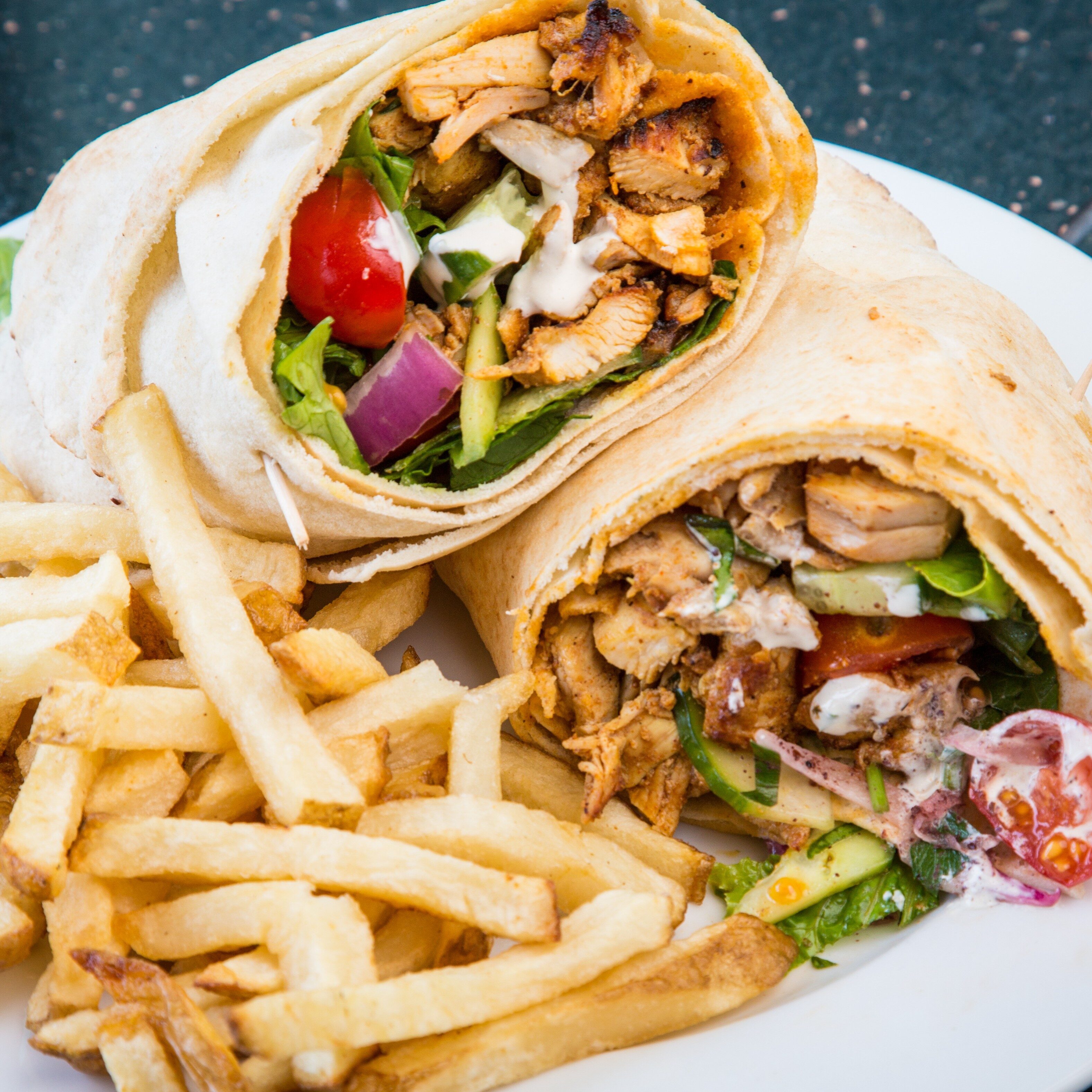 Roasted Chicken Shawarma Wrap.